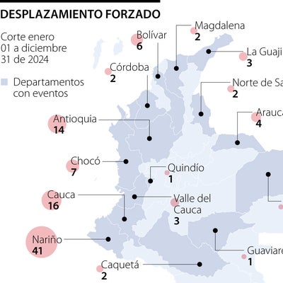 La Defensoría del Pueblo identificó 105 eventos de desplazamiento ...