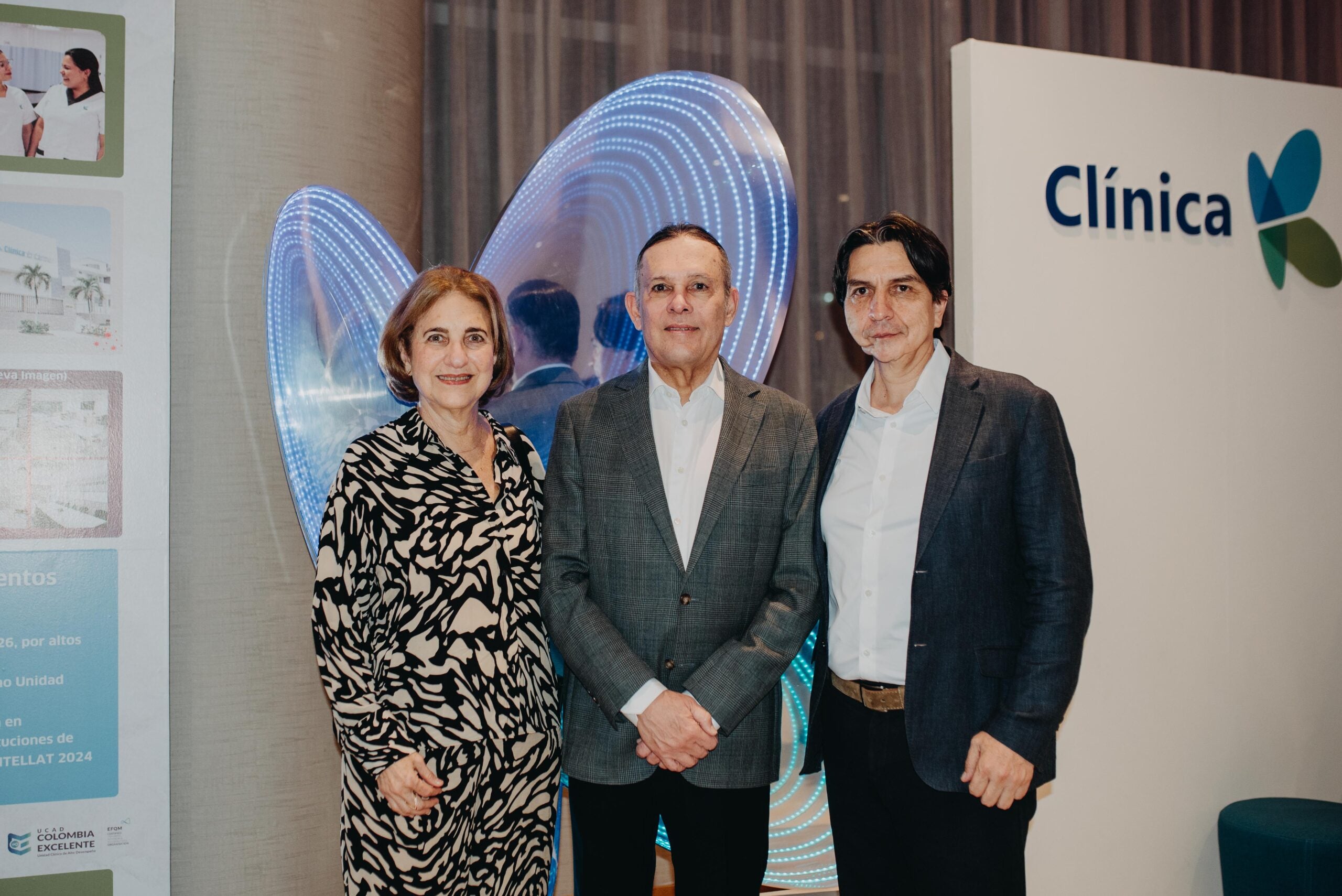 Sonia Tarud; Efraín Cepeda, presidente del Senado de la República de Colombia;y Juan Pablo Rueda, presidente Global de Salud de Keralty.
