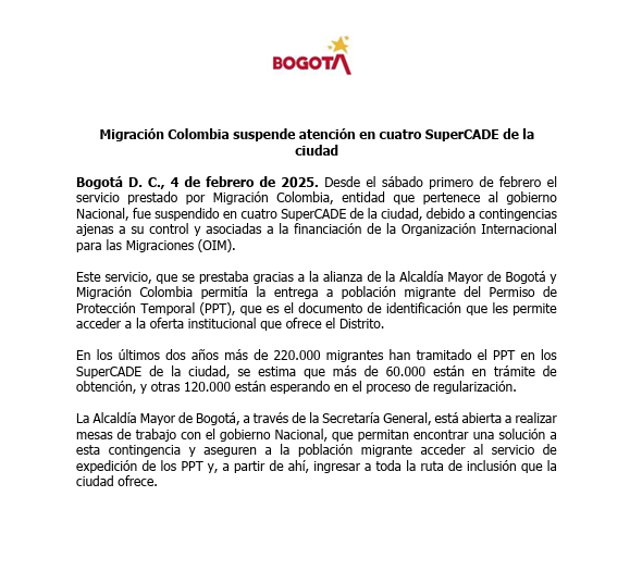 Suspensión de actividades en el SuperCade