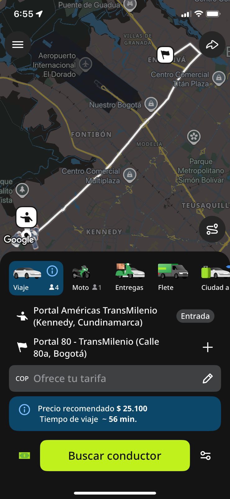 Tarifas miércoles en la noche