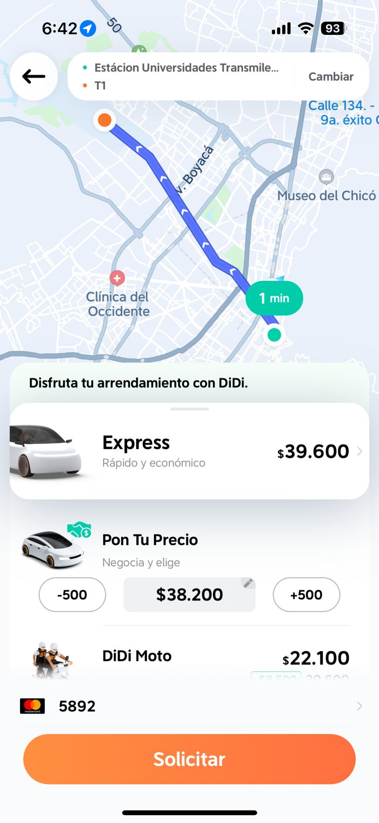 Tarifas miércoles en la noche