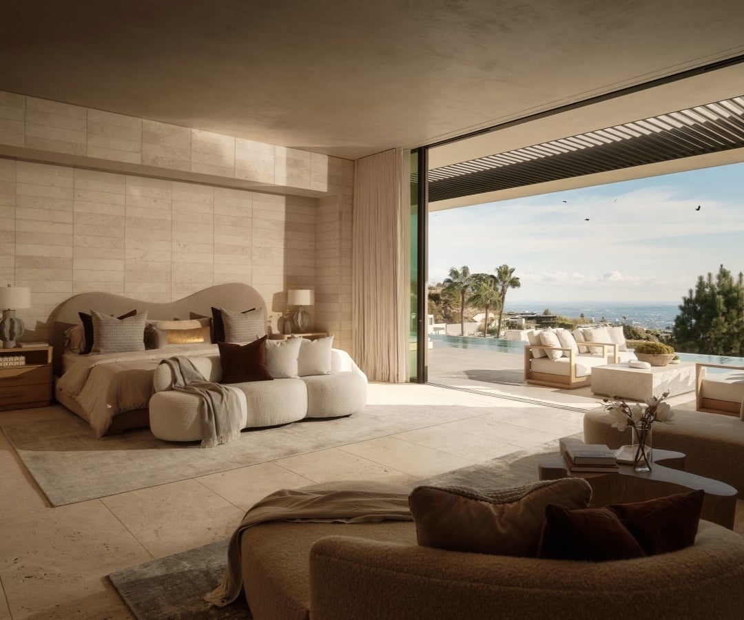 Habitación principal en la mansión de Josh Gilinski en Los Ángeles