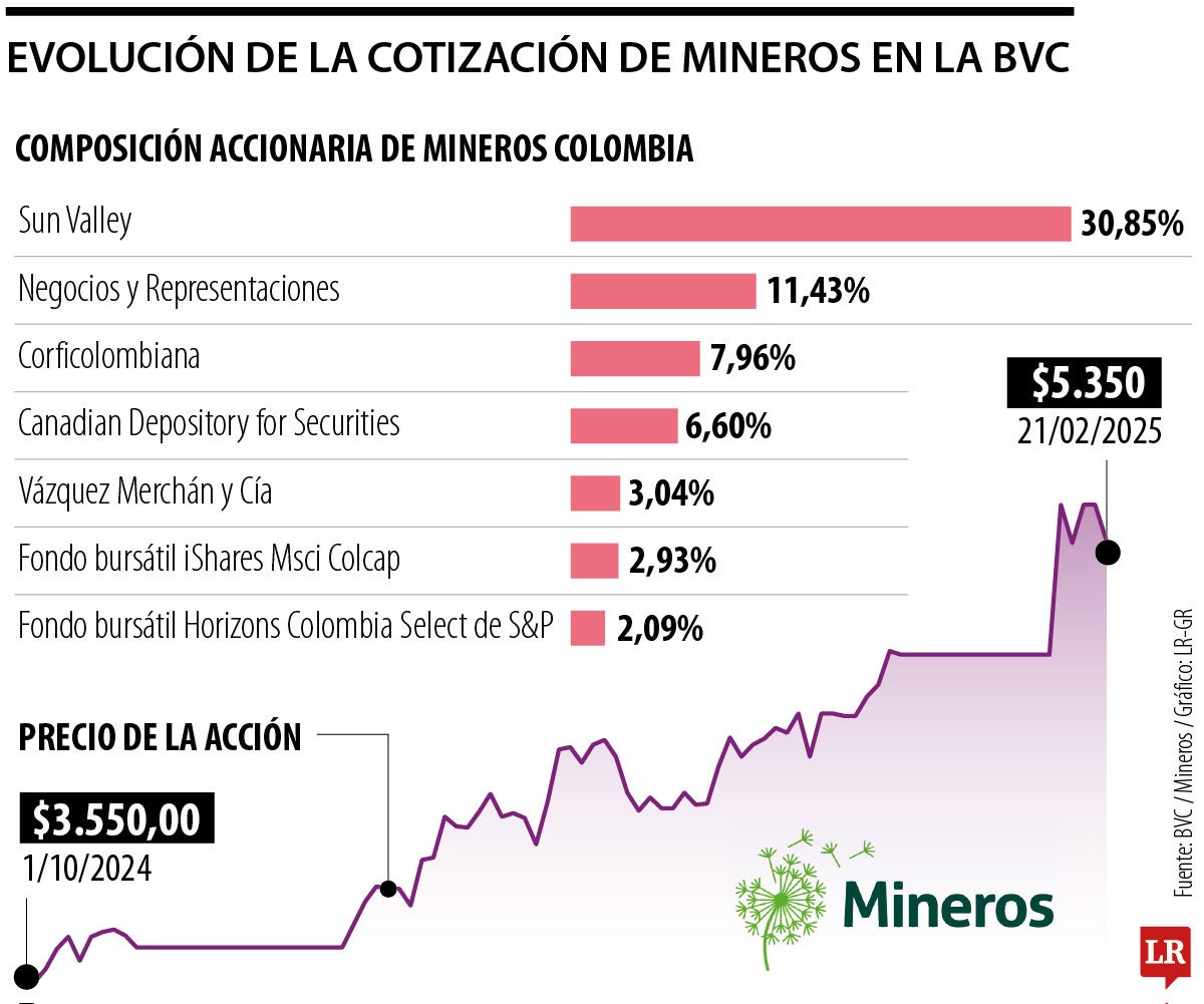 Cotización de la acción de Mineros.