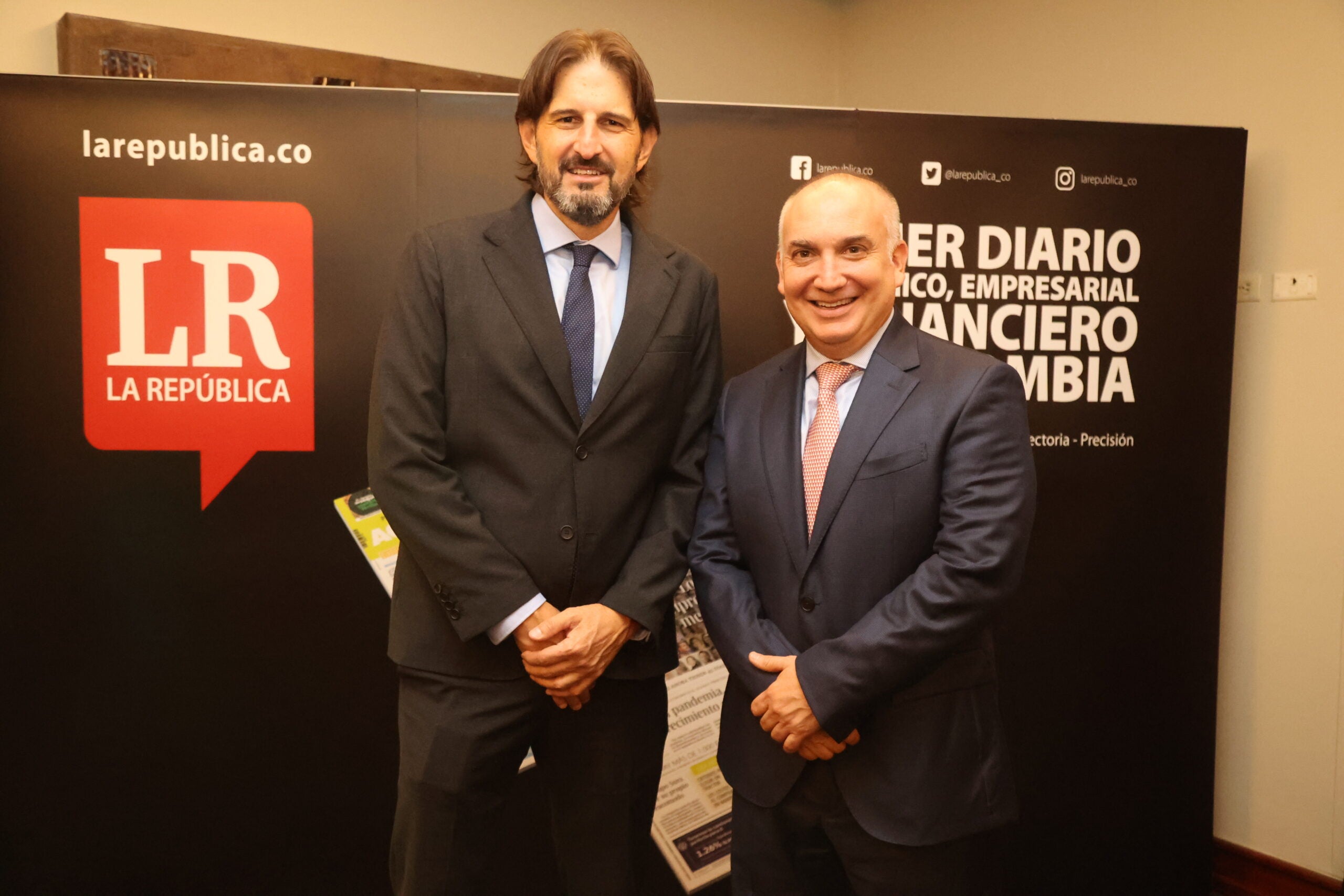 Luis Felipe Baquero Saldarriaga, presidente de Alimentos al consumidor de Grupo Nutresa; y Andrés Bernal Correa, vicepresidente de finanzas corporativas de Grupo Nutresa.