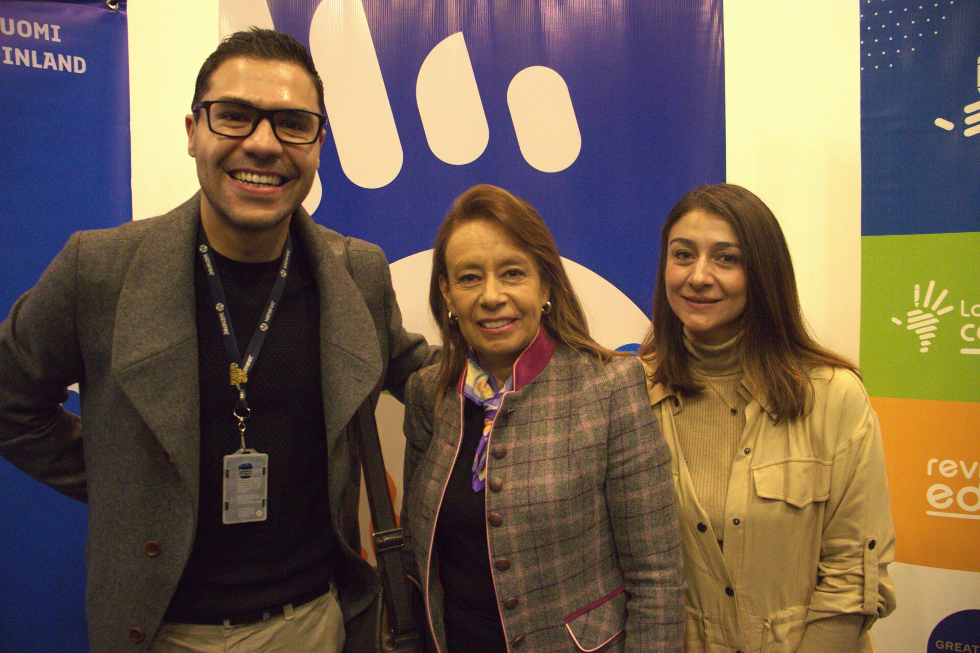 Omar Durán, vicerrector del Colegio Marymount Bogotá; Carolina Correa, rectora del Liceo de Colombia Bilingüe; y Adriana González, directora de formación humana del Liceo de Colombia Bilingüe.