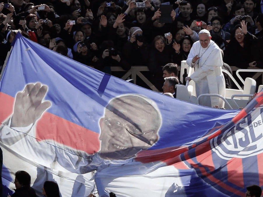 Papa también fue hincha de San Lorenzo en 2013.