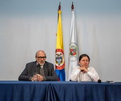 Leopondo Múnera y Camila Jiménez, rector y vicerrectora de la U. Nacional