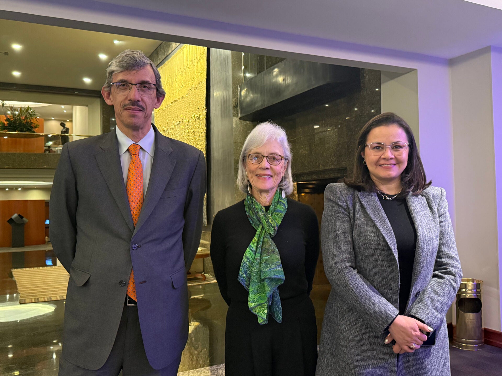 Carlos Herrera, vpte. de Desarrollo Sostenible de la Andi; Patricia Canney, consultora en gestión de riesgos y cultura de seguridad; y Ángela Huzgame, dir. de la Cámara Técnica de Riesgos Laborales de Fasecolda.