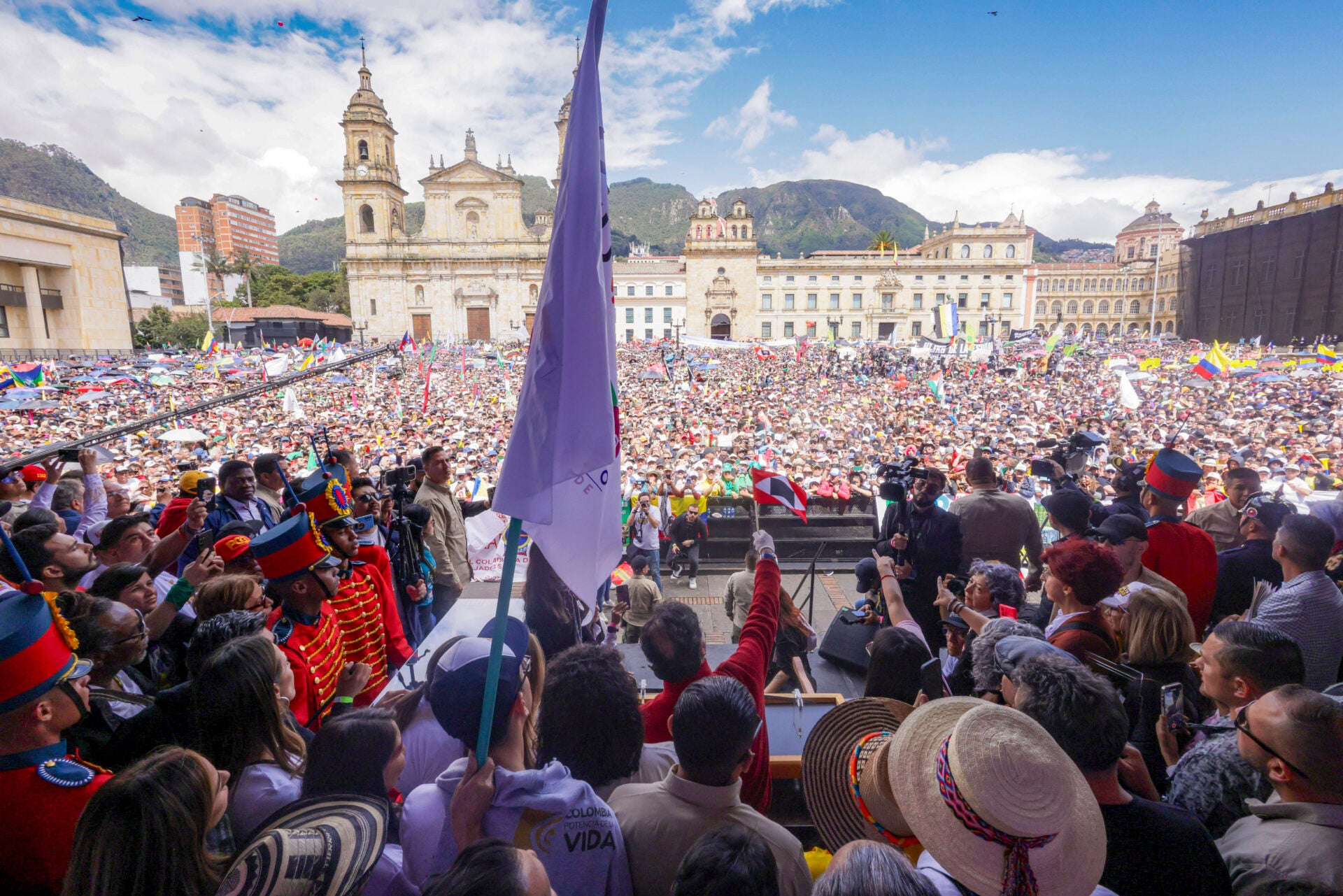 Plaza de Bolívar durante el discurso de Gustavo Petro