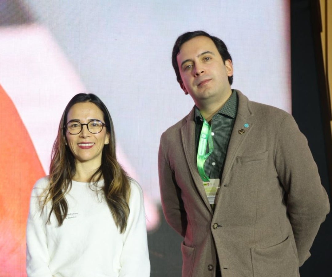Mariángela Ramírez, especialista senior de Agricultura para el Banco Mundial y Juan Pablo Bustamante, gerente del programa país para Colombia de Gggi.