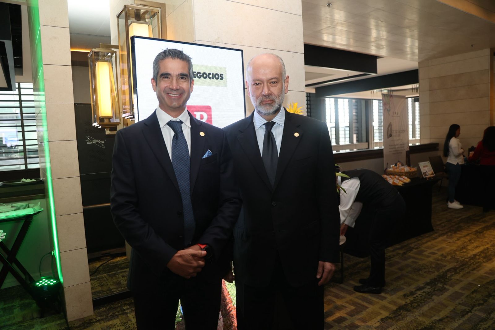 Hernando Chica Zuccardi, presidente de Banco Agrario y Juan Carlos Cortés, presidente de la Asociación Latinoamericana para el Desarrollo del Sector Agropecuario.