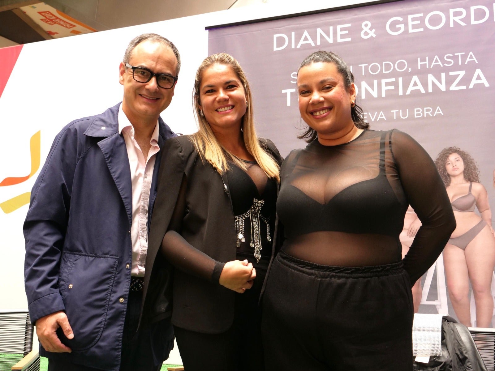 Sebastián Quintero, cirujano mastólogo y director de la Fundación Salud Querida; Natalia Cárdenas, directora de comunicaciones del Grupo Davinci C&E Colombia; y Helena Díaz, fashion model.