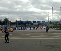 Bloqueos en el Portal 80 de Bogotá