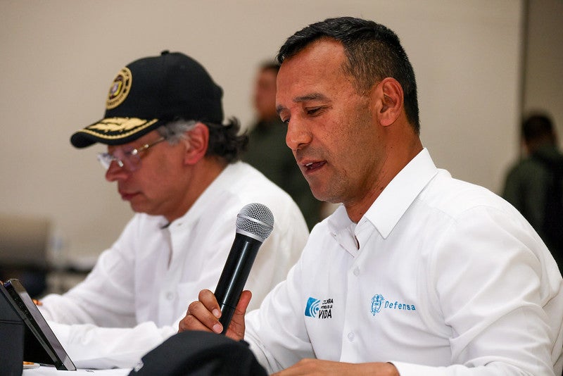 Ministros de Defensa y el Presidente de la República en el Consejo de Seguridad. Foto: Presidencia de Colombia.