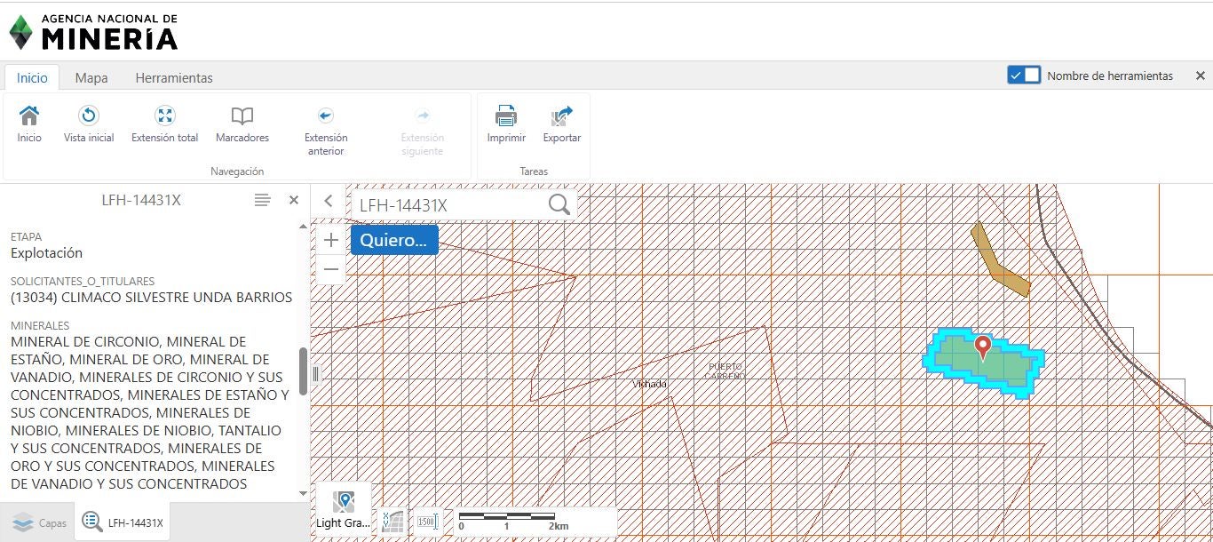 Titulo minero de la propiedad Minastyc