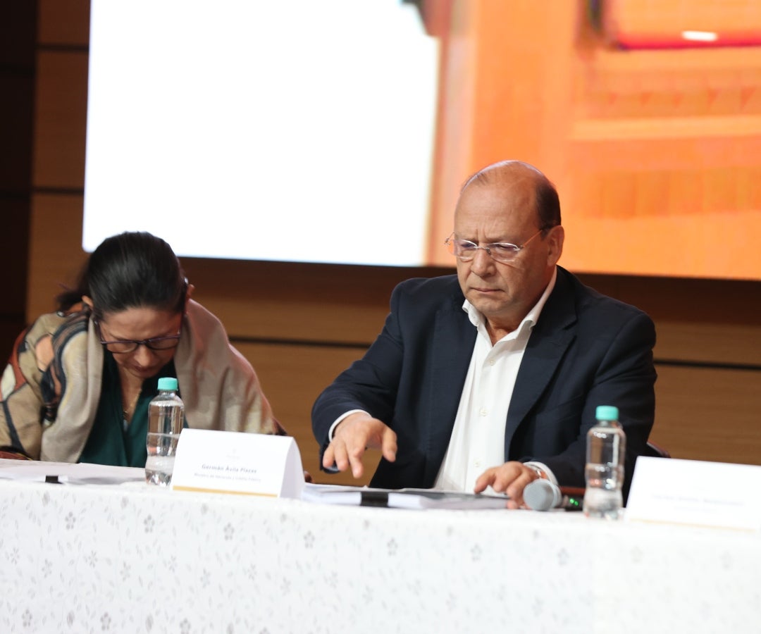 Germán Ávila, ministro de Hacienda, en la presentación del Marco Fiscal de 2025