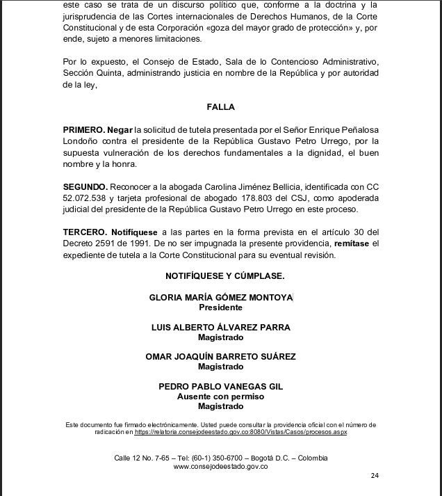Fallo del Consejo de Estado