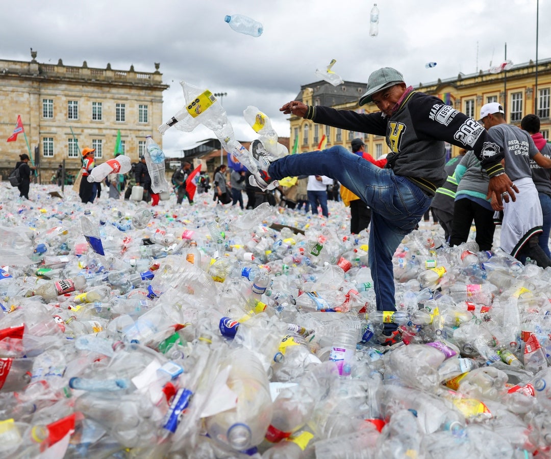 Protesta recicladores Plaza de Bolívar
