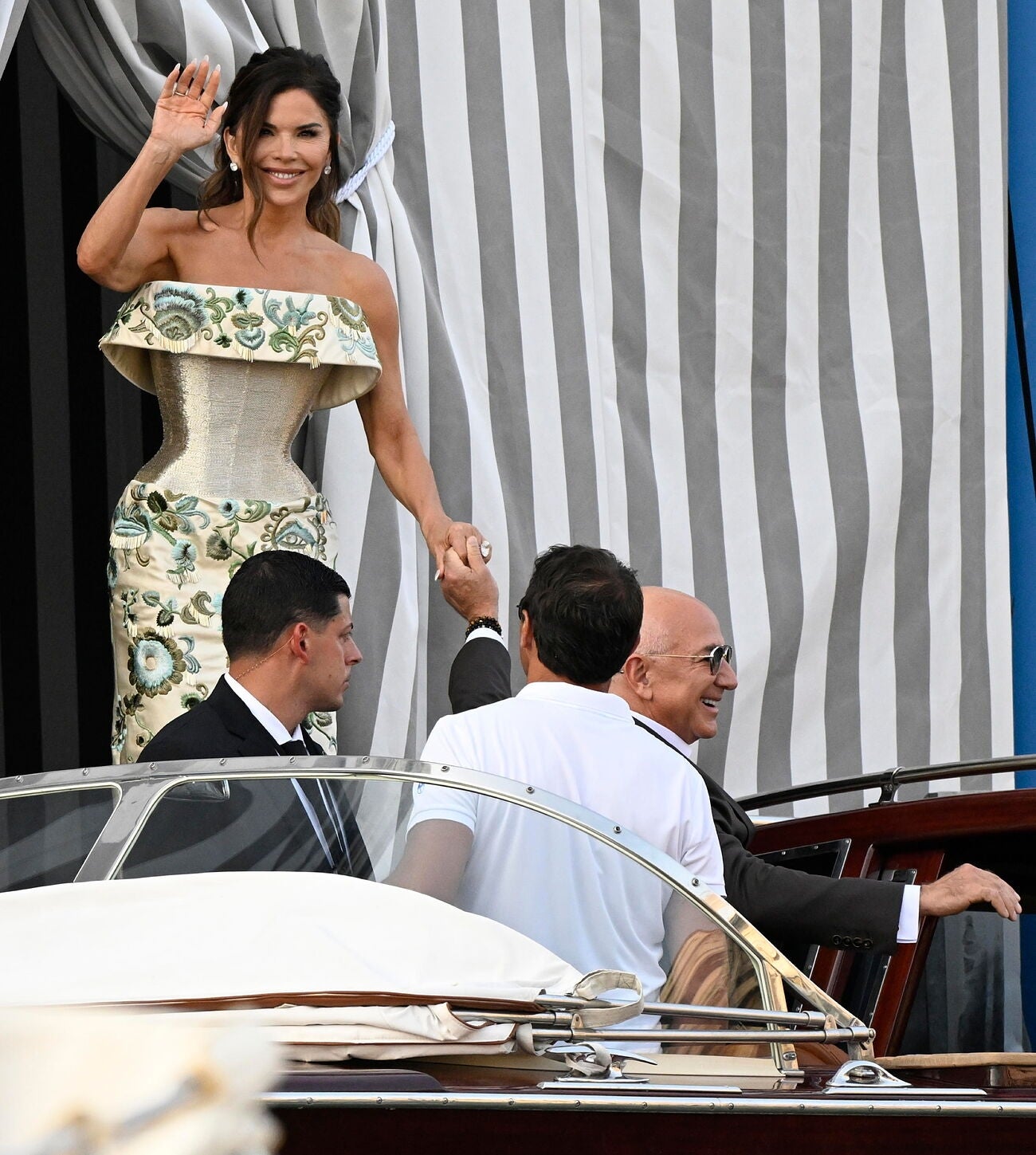 Lauren Sanchez , ayer, en el día de su boda.