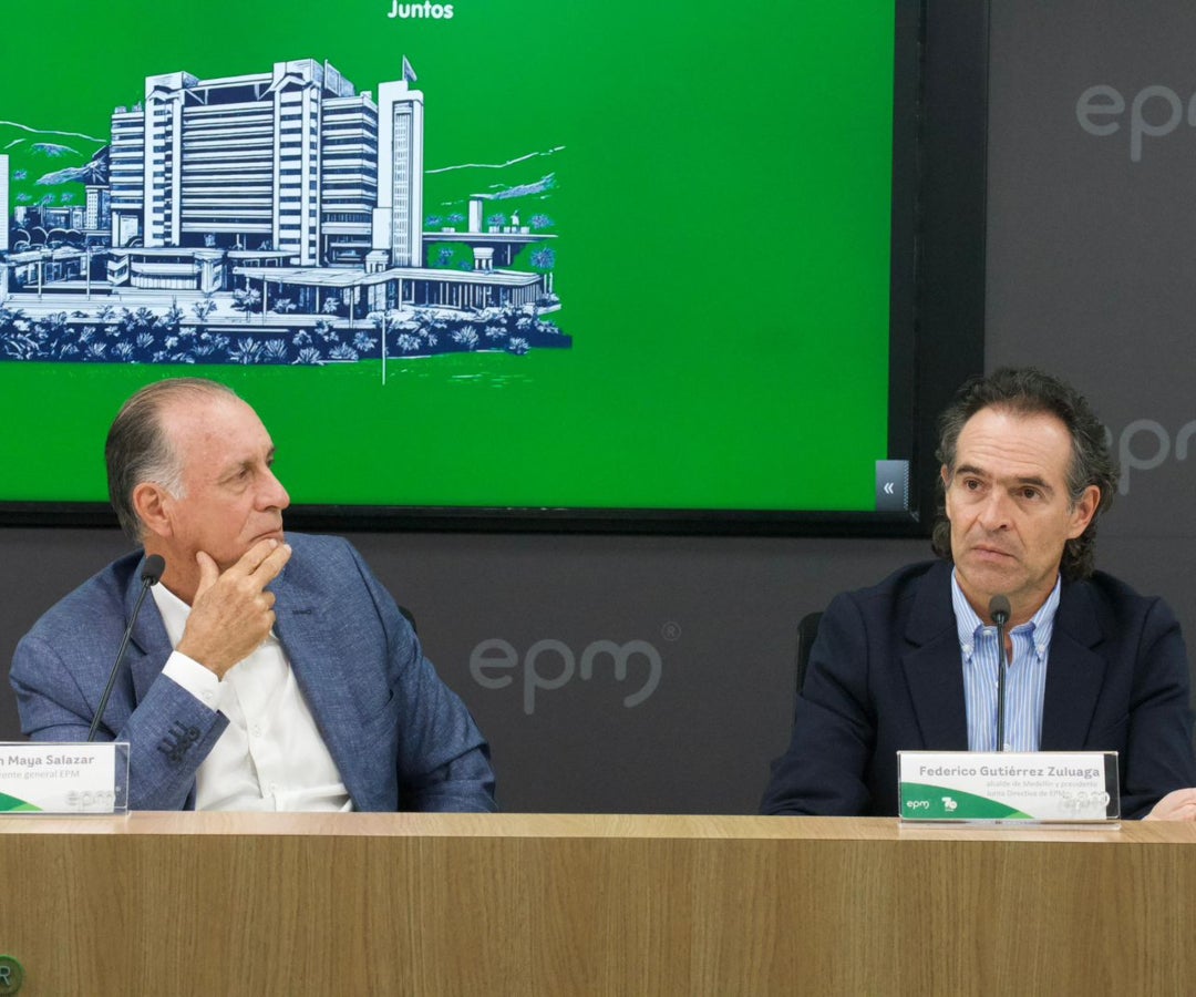John Maya, gerente de EPM, y Federico Gutiérrez, alcalde de Medellín.