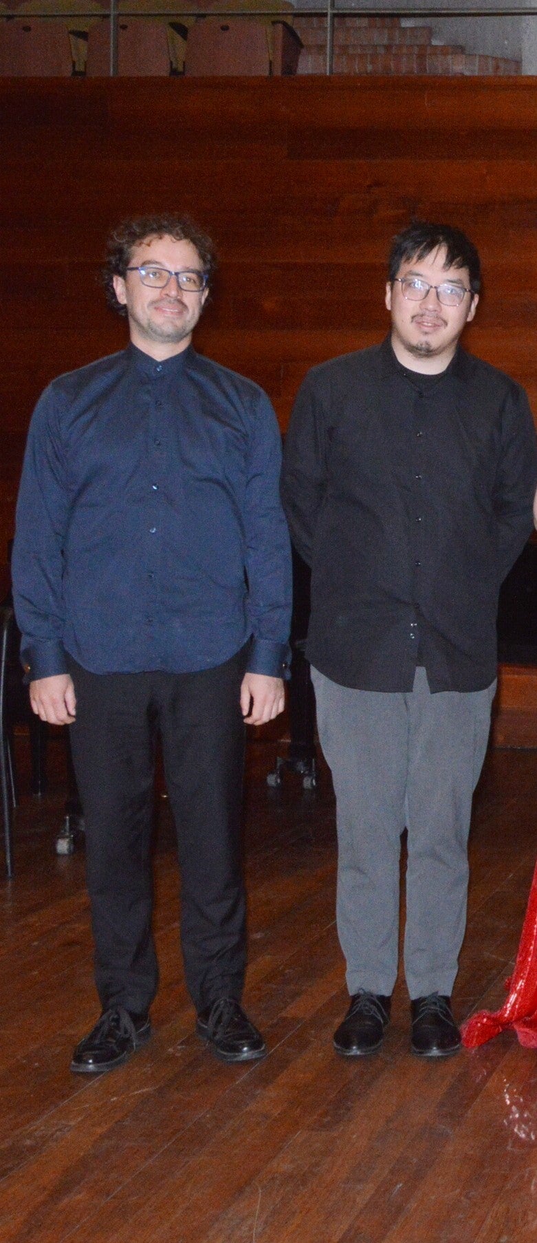 Mauricio Arias-Esguerra, miembro y arreglista del Bogotá Piano Trío; y Wen Ziyang, estudiante de doctorado en composición por el Conservatorio Central de Música, China.