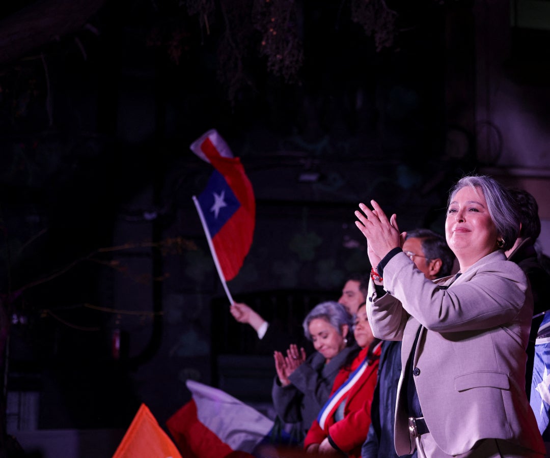 La candidata presidencial del Partido Comunista, Jeannette Jara