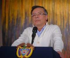 El presidente Gustavo Petro durante una alocución