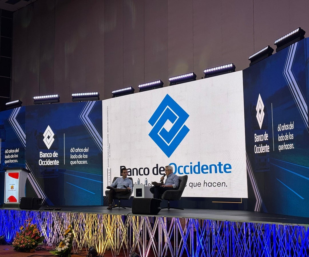 David Cubides, jefe de investigaciones económicas del Banco de Occidente, y Gerardo Silva, presidente del Banco de Occidente