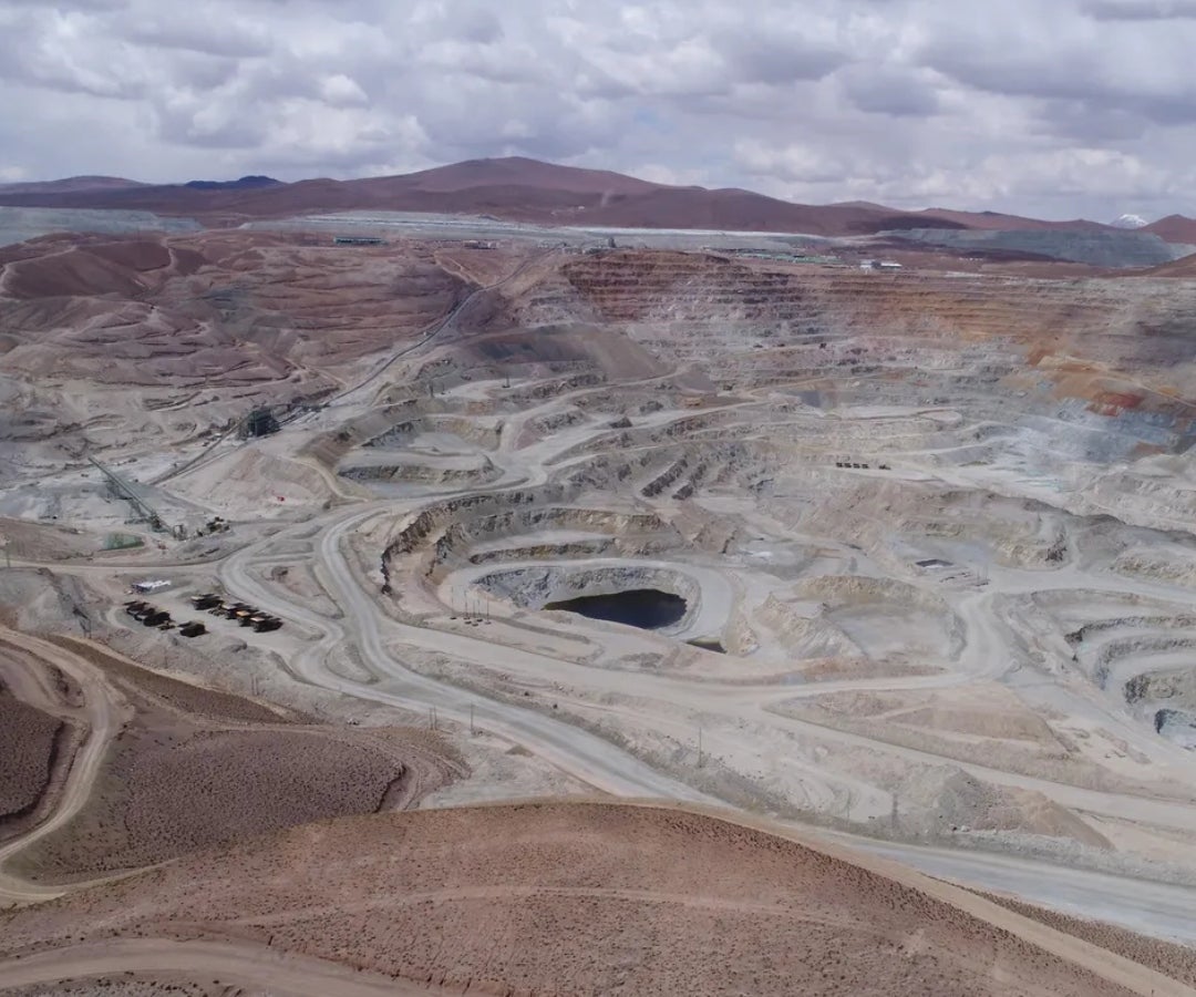 Operación a cielo abierto Quebrada Blanca, en la Cordillera de los Andes.