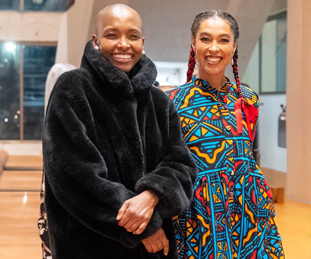 Belky Arizala, modelo, maestra de ceremonias y presentadora de TV; y Claudia Angulo, empresaria.