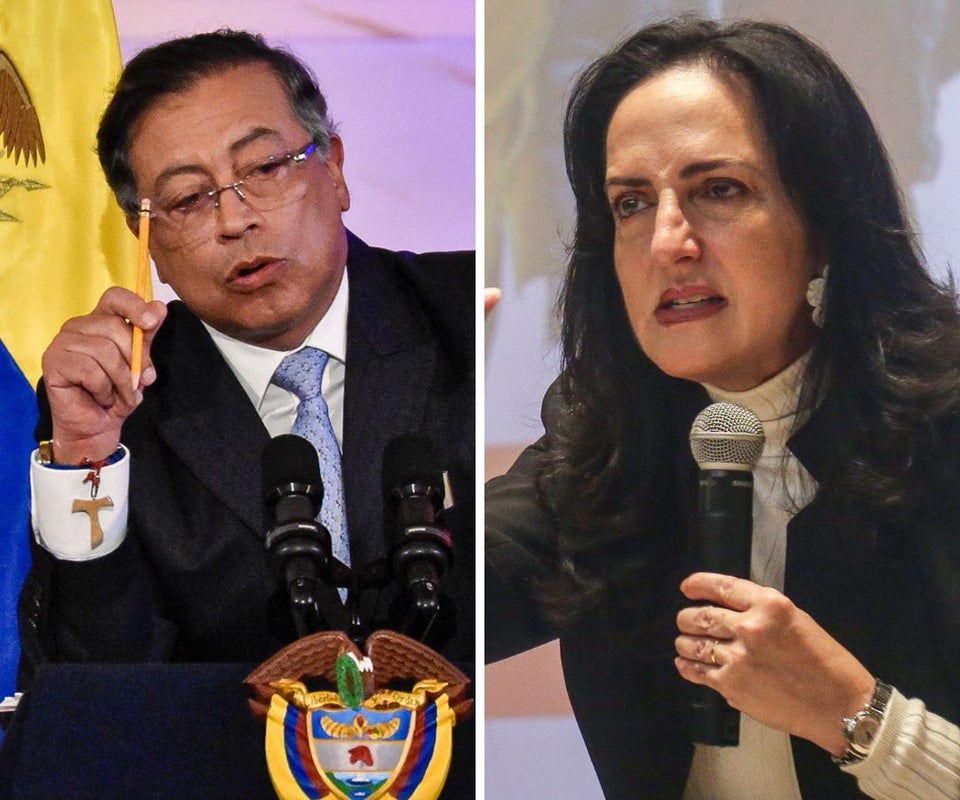 Gustavo Petro, presidente de Colombia; y María Fernanda Cabal, senadora