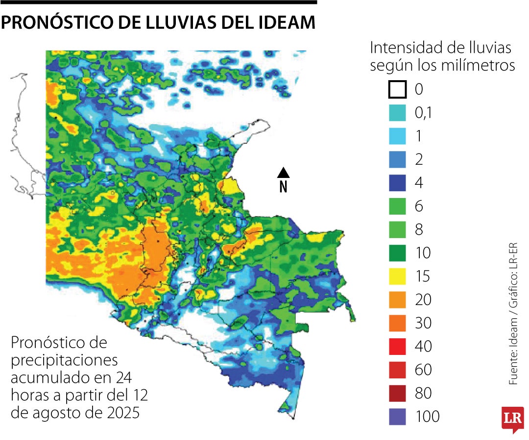 Previsión de lluvias para la semana del 11 al 15 de agosto