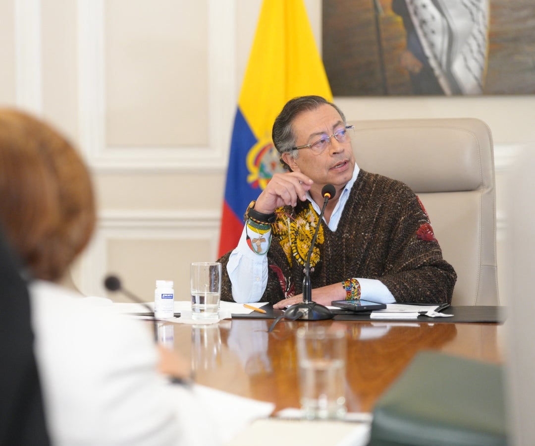 Gustavo Petro durante consejo de ministros