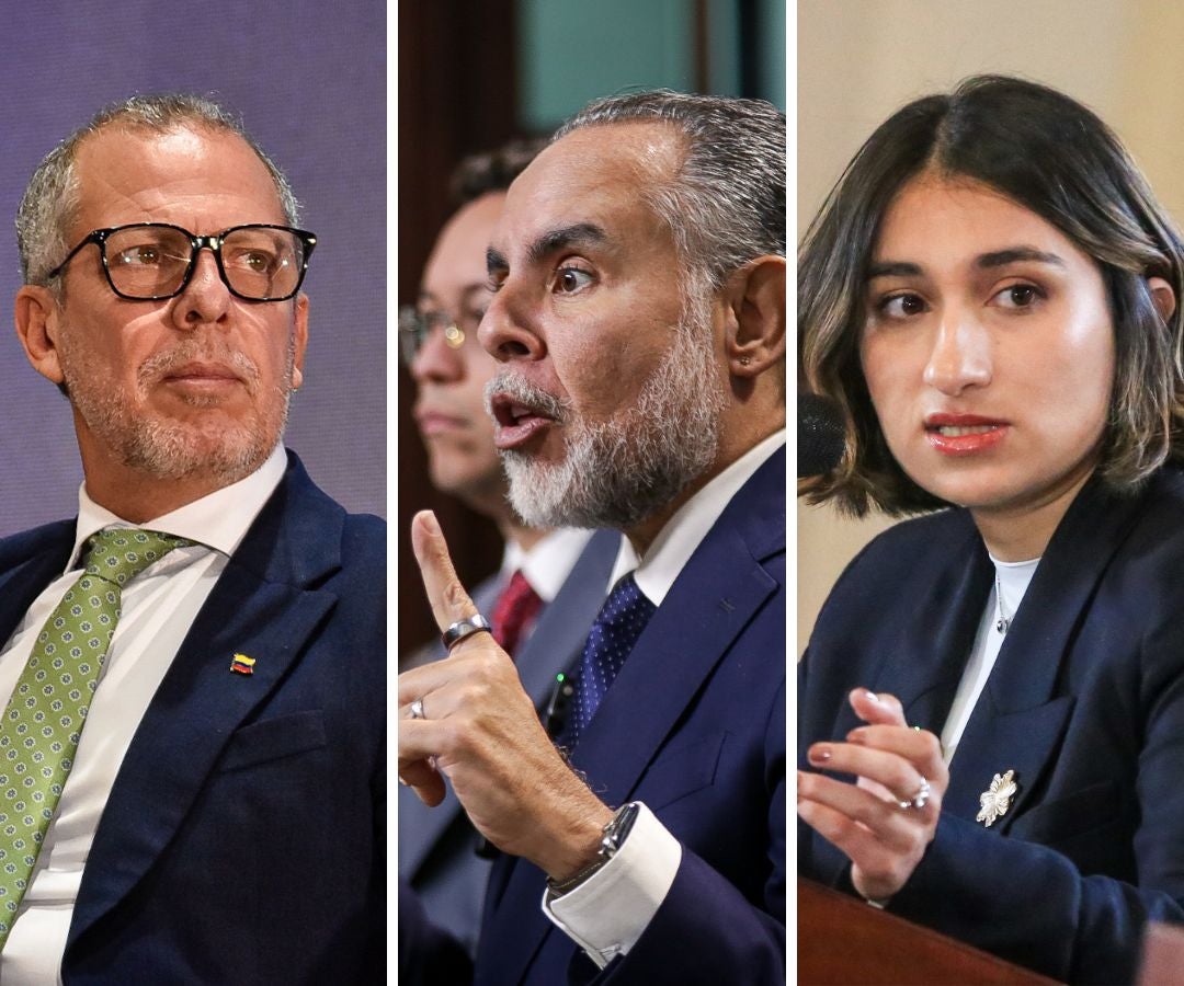 Alfredo Saade, jefe de despacho presidencial: Armando Benedetti, ministro del Interior; y Laura Sarabia, excanciller