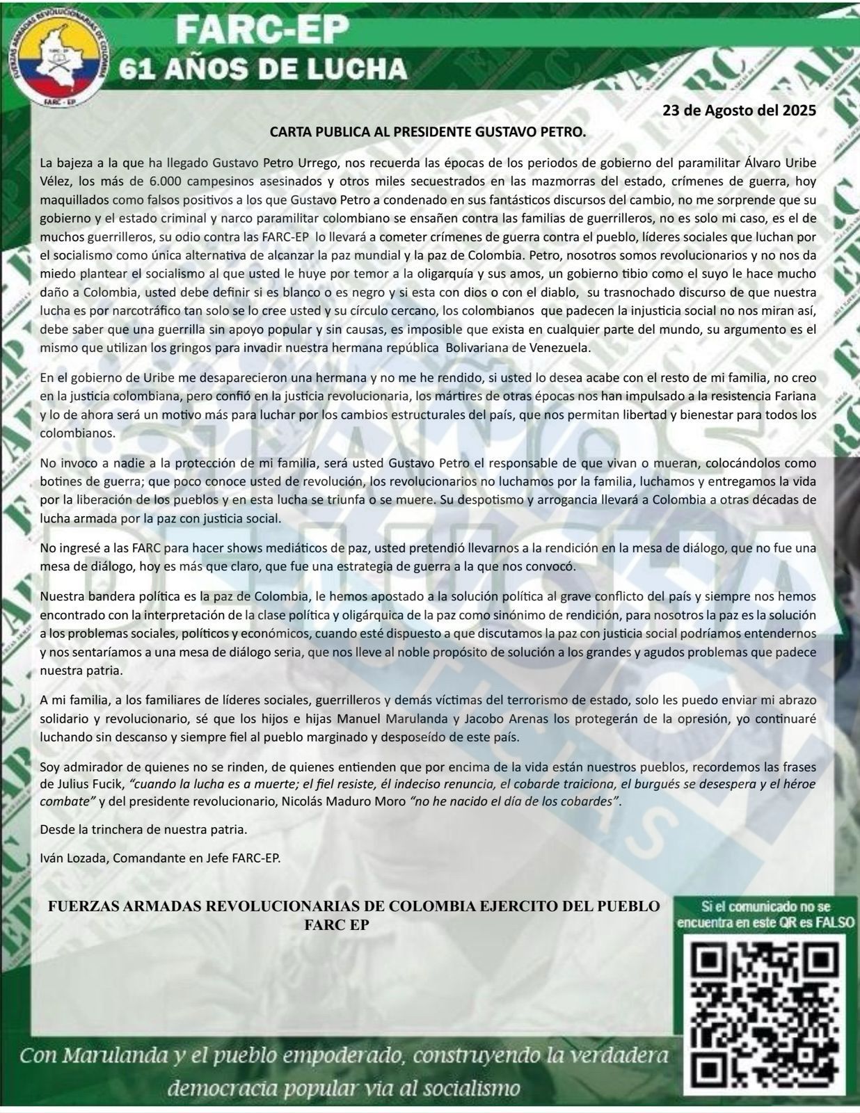 Carta 'Iván Mordisco'