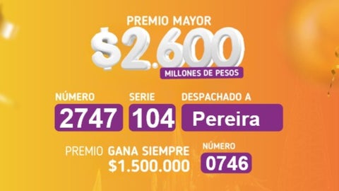 Lotería de Maizales el 27 de agosto