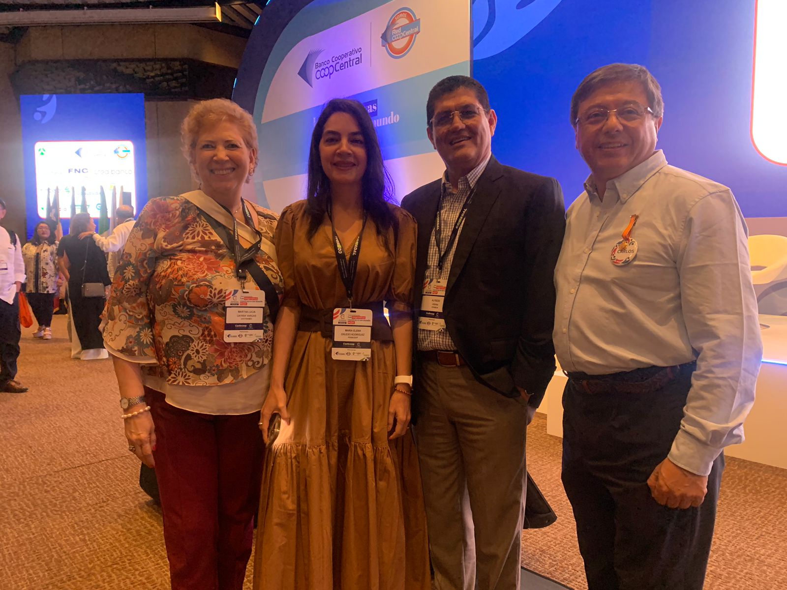 Martha Gaviria, del sector cooperativo; Elena Grueso, directora de Fogacoop; Alfredo Arana, presidente de Grupo Coomeva; y Carlos Acero, presidente de Confecoop.