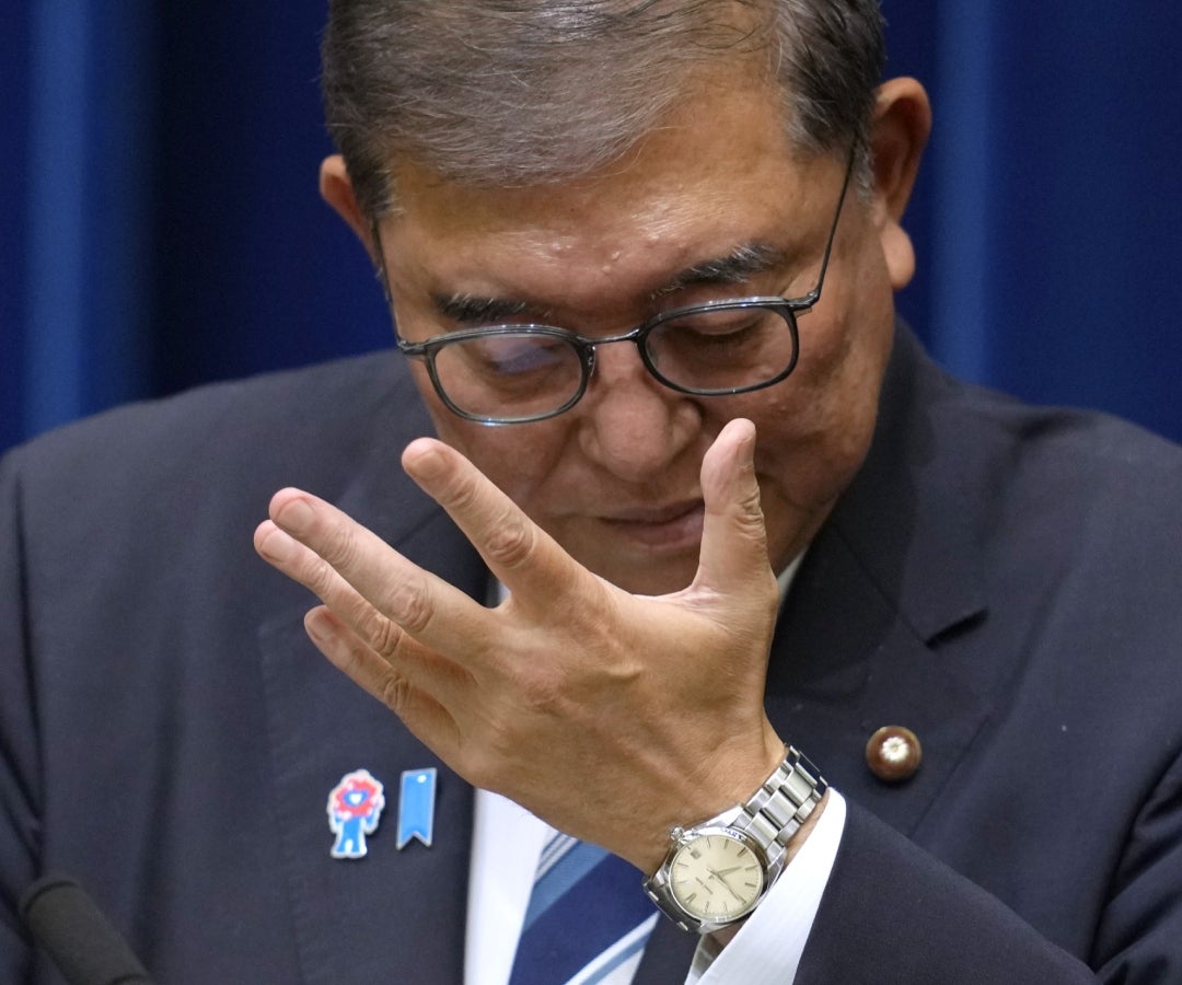 Shigeru Ishiba dimite durante una conferencia de prensa, el 7 de septiembre