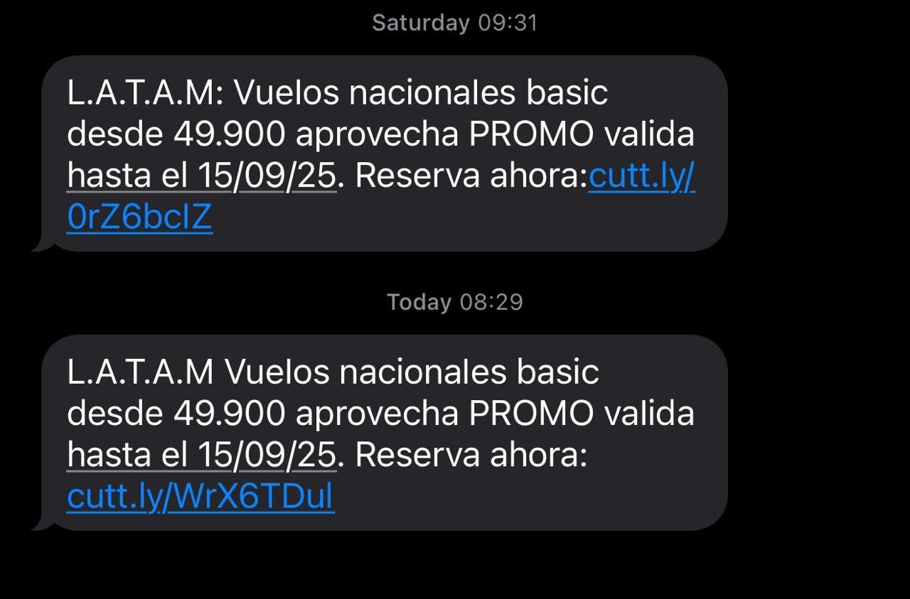 Ofertas falsas a nombre de Latam