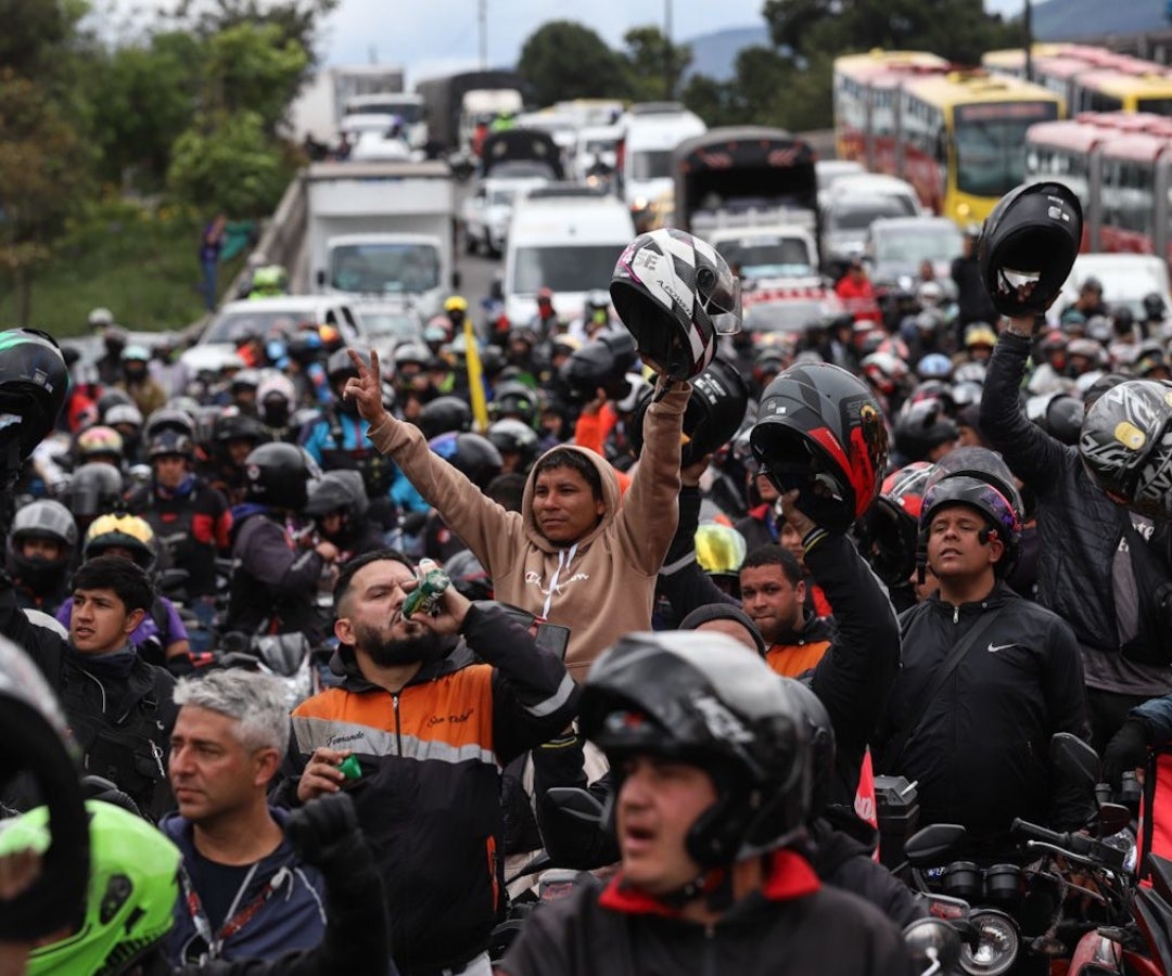 Bloqueo de motos en Bogotá