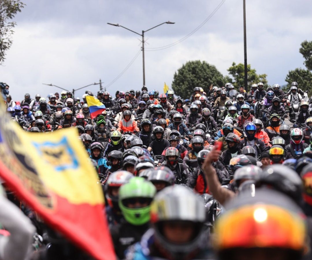 Bloqueo de motos en Bogotá