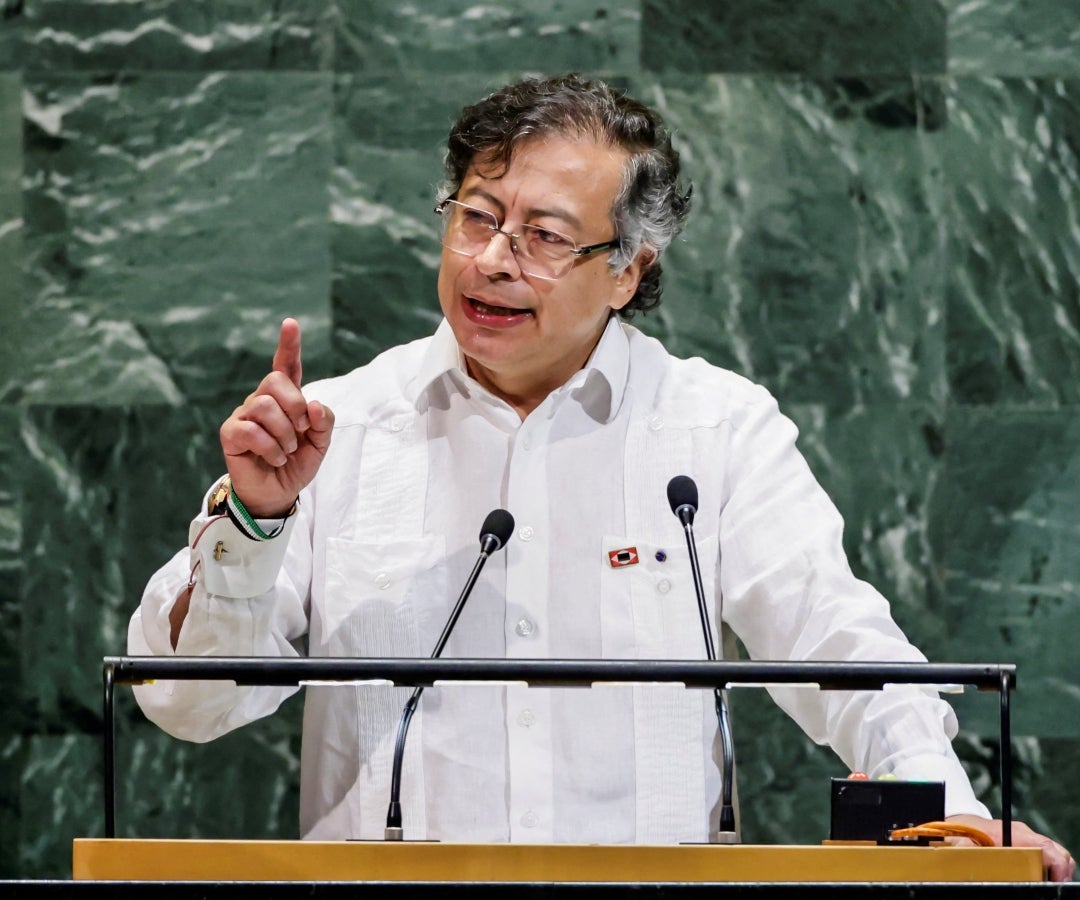 Gustavo Petro pronunciando su último discurso en la ONU