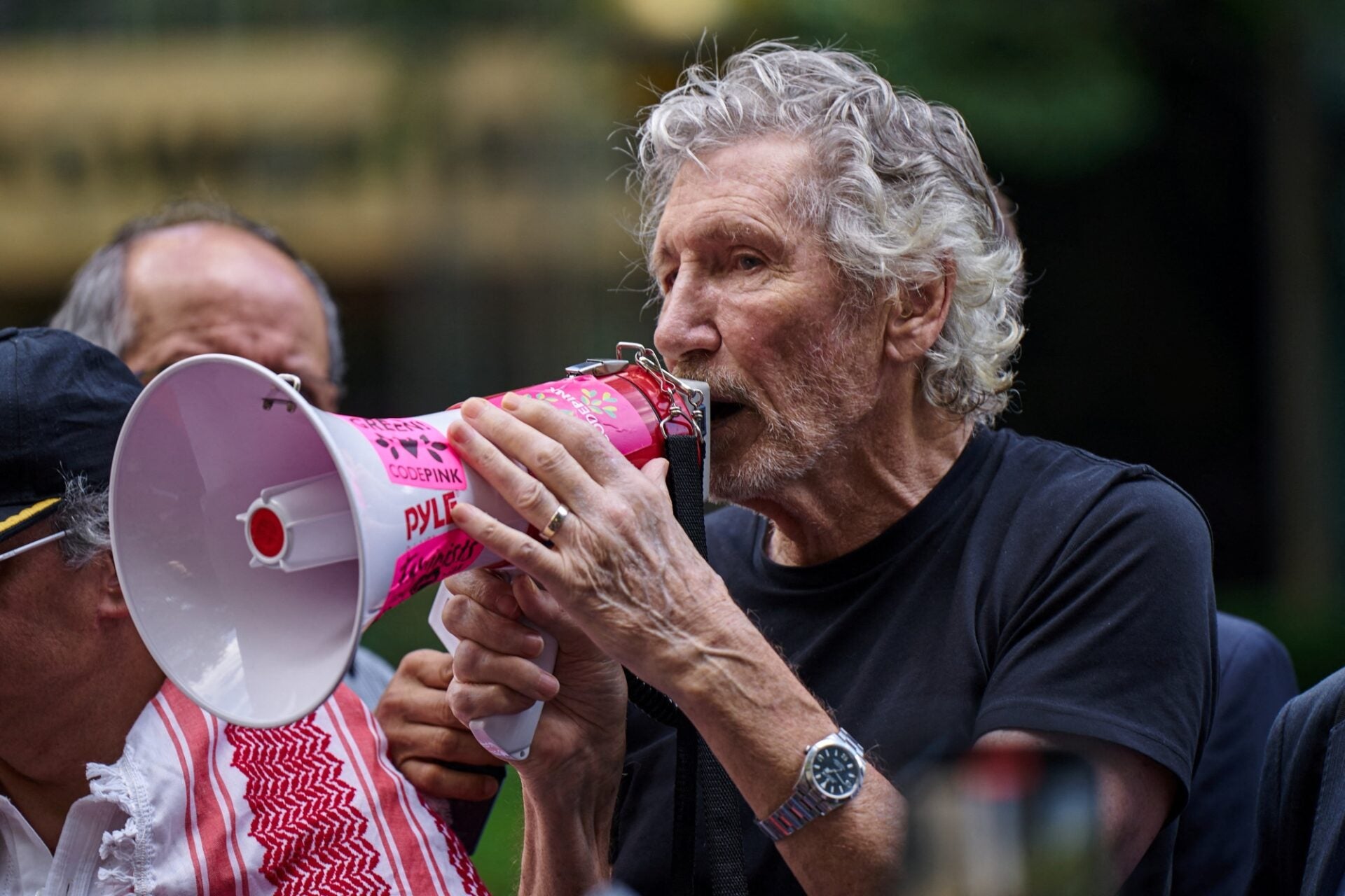 El presidente Gustavo Petro y el cantante de Pink Floyd, Roger Waters