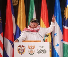 Gustavo Petro en el cierre de su agenda en el auditorio de Naciones Unidas en Nueva York.