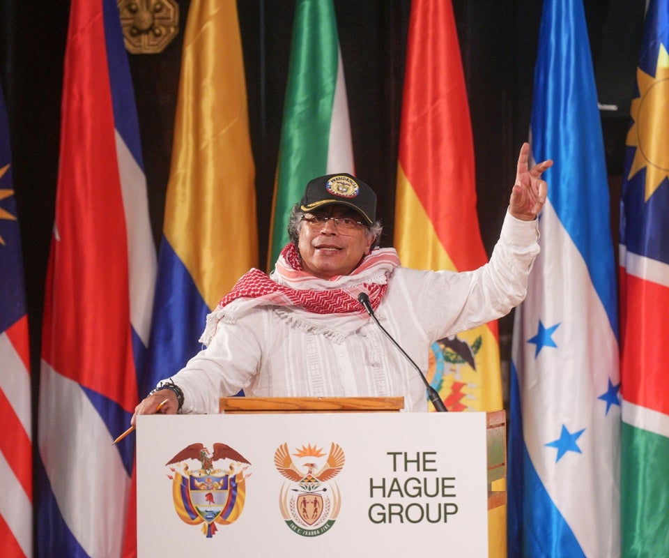 Gustavo Petro en el cierre de su agenda en el auditorio de Naciones Unidas en Nueva York.