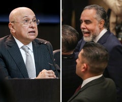 Eduardo Montealegre, ministro de Justicia: y Armando Benedetti, ministro del Interior