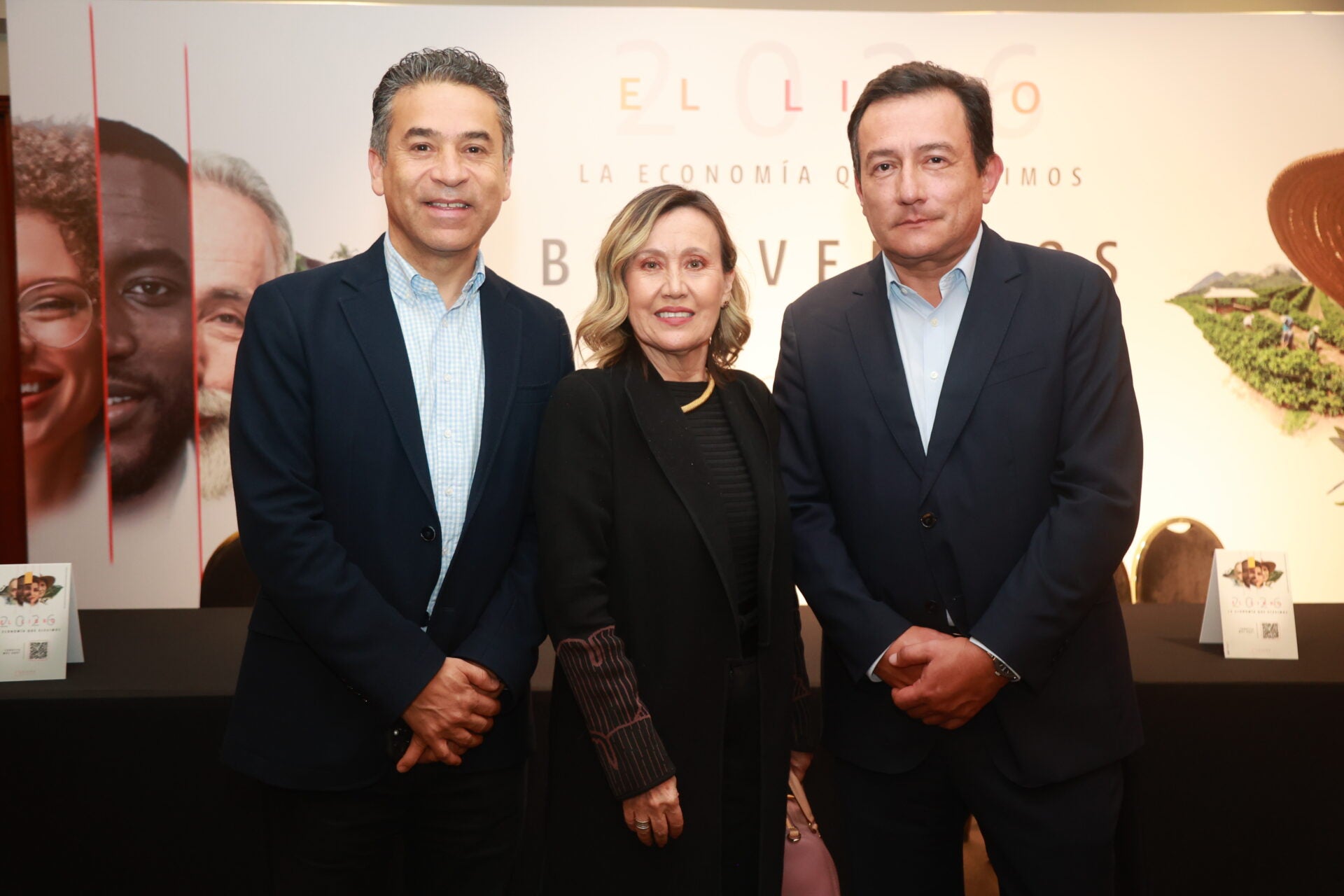 Oscar Rodríguez, vpte. de innovación de Davivienda; Maritza Pérez, vpte. ejecutiva de banca personas y mercadeo de Davivienda; y Fernando Peña, vpte. comercial de Davivienda.