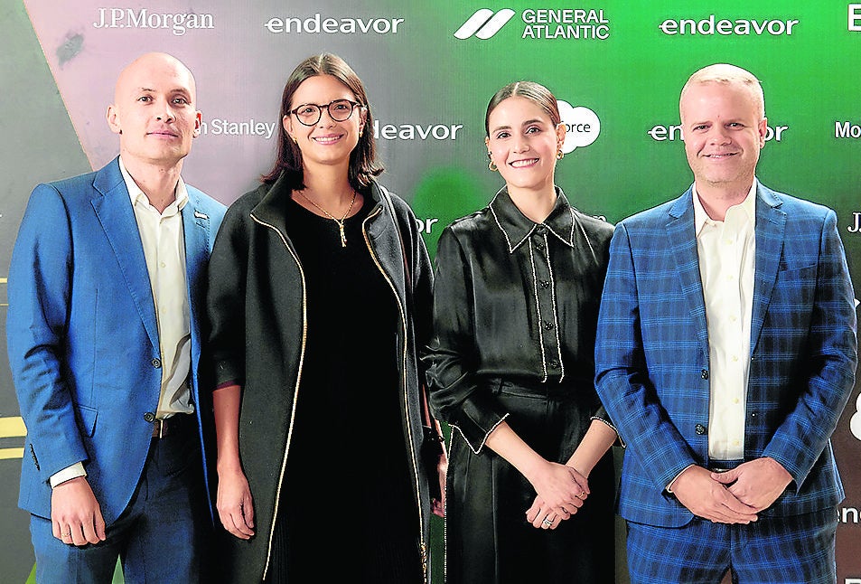 Juan Hincapié, cofundador de Erco; Andrea Zuluaga, chief customer & operations officer de Siigo; Vanessa Falah, CMO de Foodology; Juan Camilo López, cofundador de Erco.
