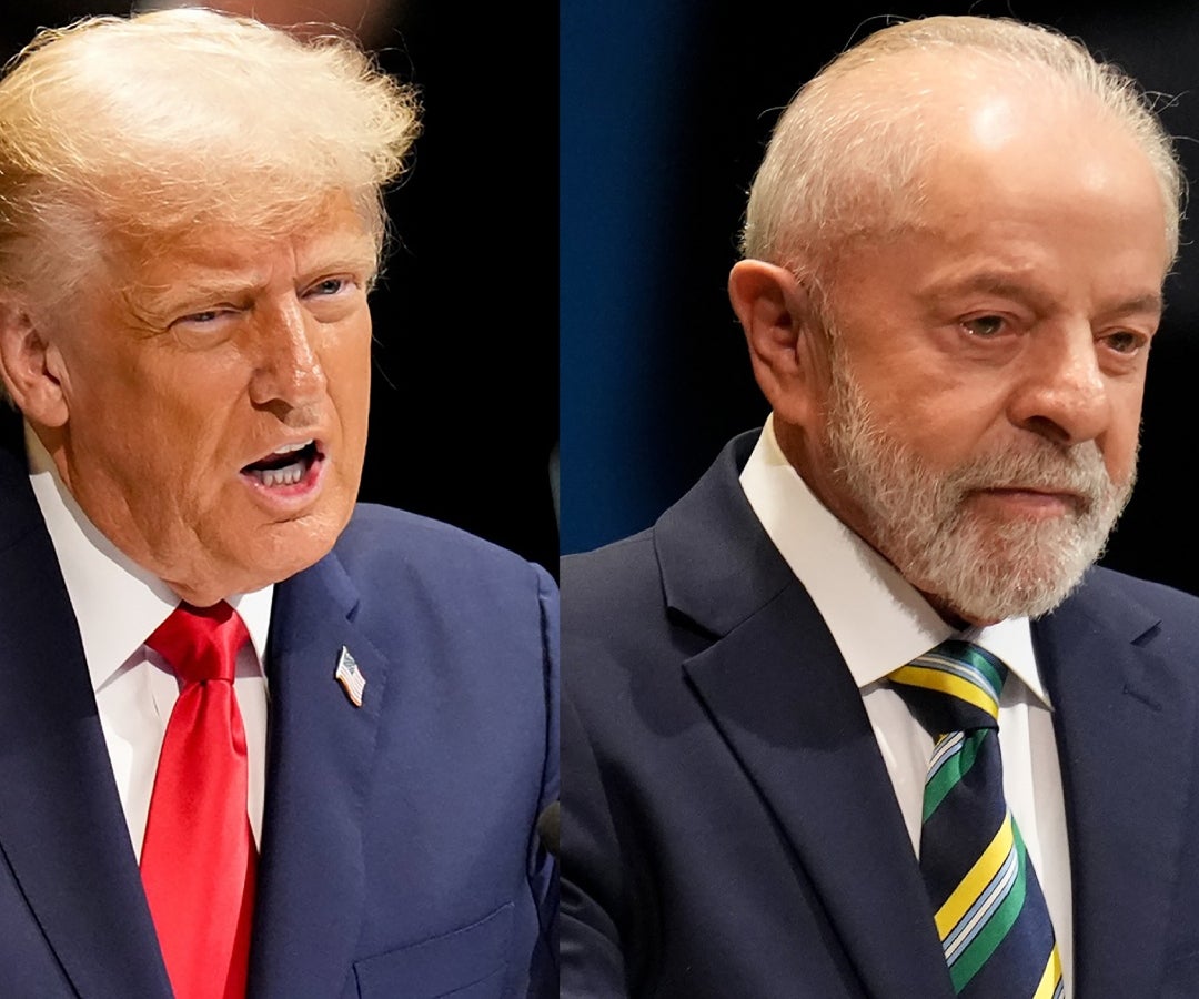El presidente brasileño Luiz Inácio Lula da Silva, y el presidente Donald Trump