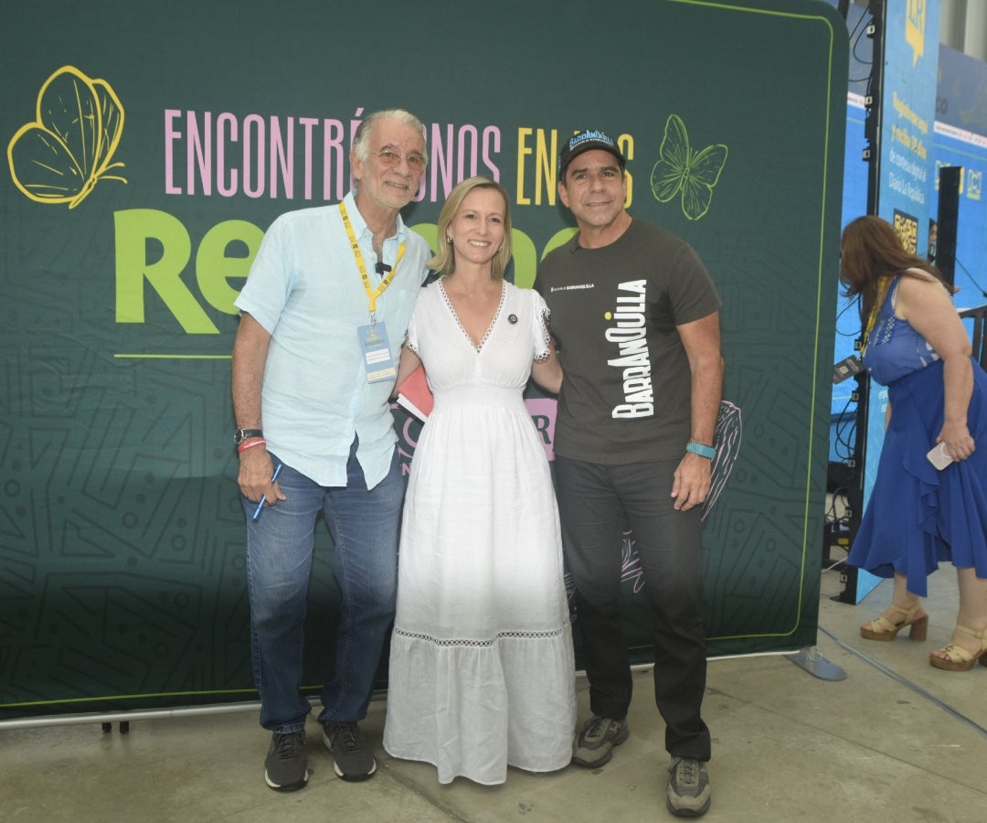 Eduardo Verano de la Rosa, gobernador del Atlántico; Vicky Osorio, directora de ProBarranquilla; y Alejandro Char, alcalde de Barranquilla.